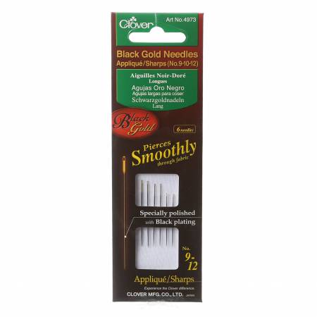 Clover Black Gold Sharps Needle, Sizes 9, 10, 12, 6ct image 0