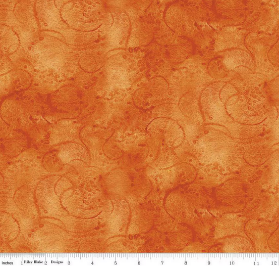 Riley Blake Painter's Watercolor Swirl Orange