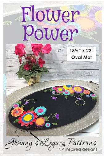 Flower Power Oval Mat