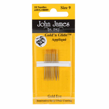 John James Gold 'n Glide Applique Needles Size 9 image 0
