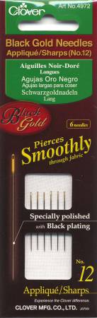 Clover Black Gold Sharps Needle Size 12, 6ct image 0