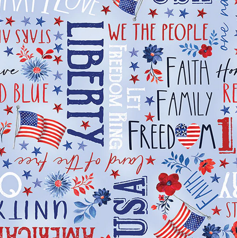 Benartex Faith, Family, Freedom Blue Ben-18