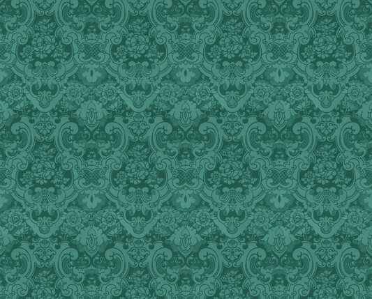 Benartex Brocade Teal Christmas Magic