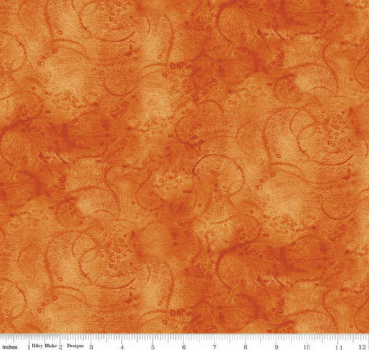 Riley Blake Painter's Watercolor Swirl Orange