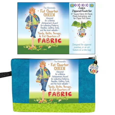 Zipper Pouch Set Fat Quarter Queen Panel and Zipper Pull 40% Off!!
