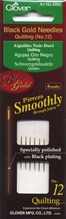 Clover Black Gold Quilting Needles Size 12 image 0