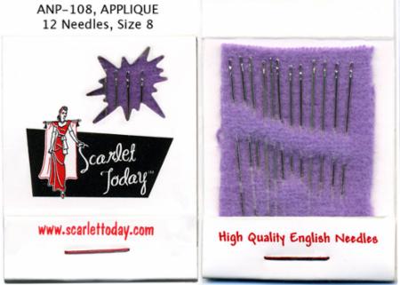 Scarlet Today Applique Needles Size 8 image 0