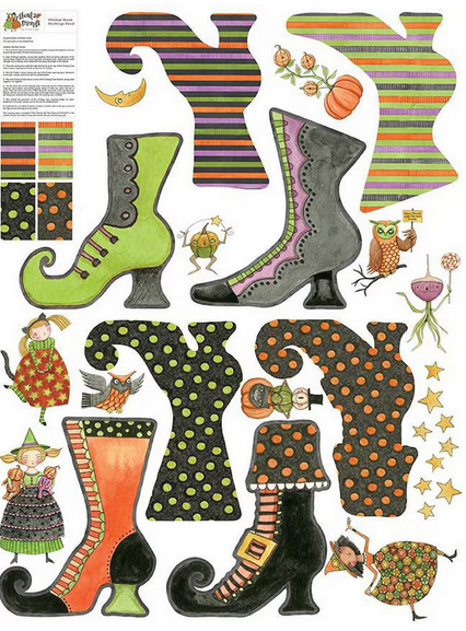 Witches' Boots Felt Panel 50% OFF!